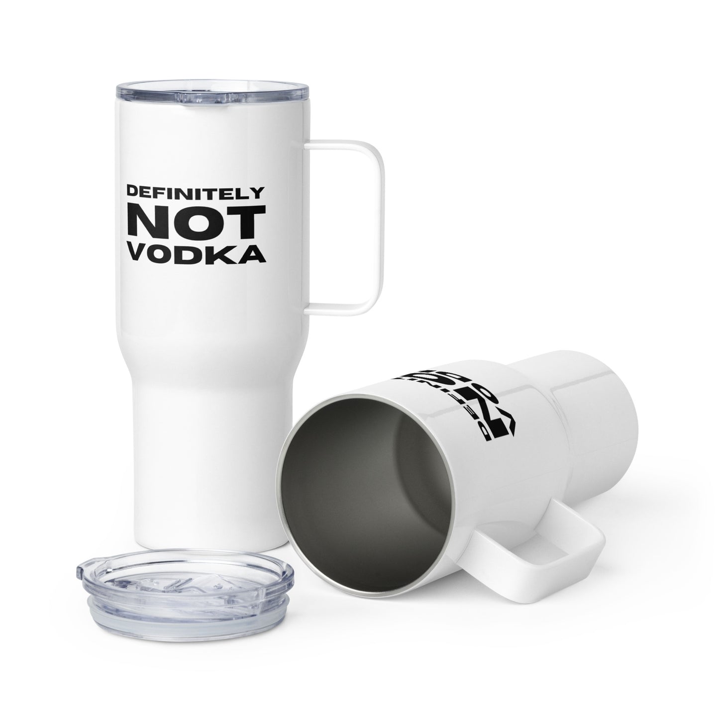 Definitely Not Vodka | Travel mug with a handle