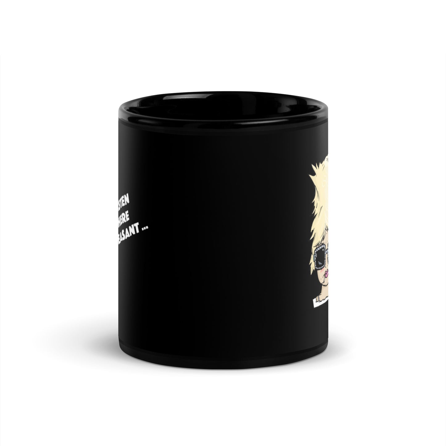 Diana Diagonal | Black Glossy Mug