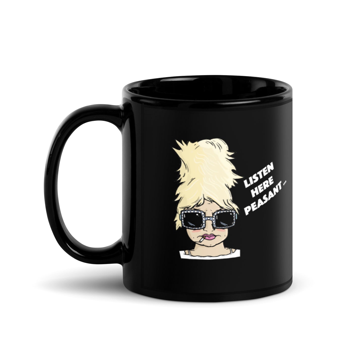Diana Diagonal | Black Glossy Mug