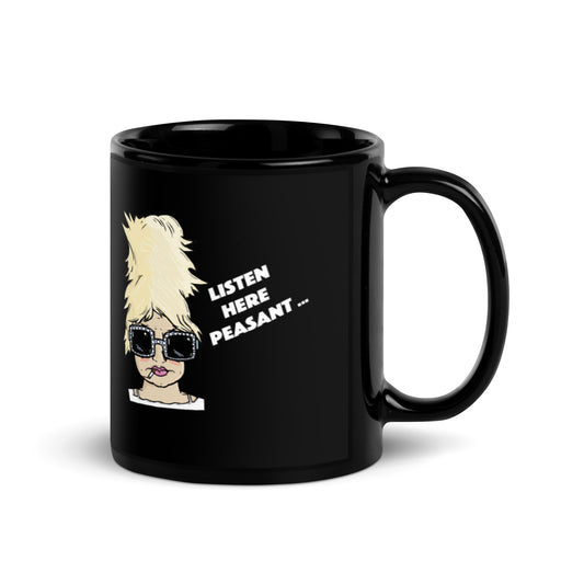 Diana Diagonal | Black Glossy Mug