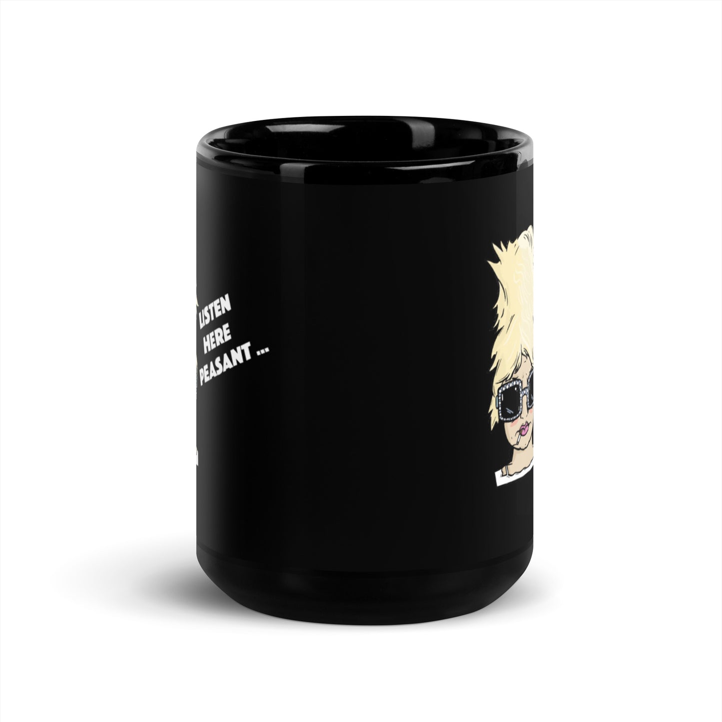 Diana Diagonal | Black Glossy Mug