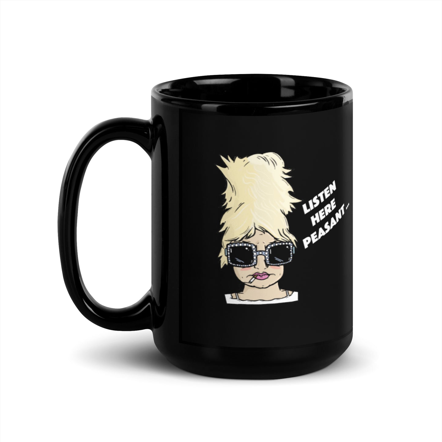 Diana Diagonal | Black Glossy Mug