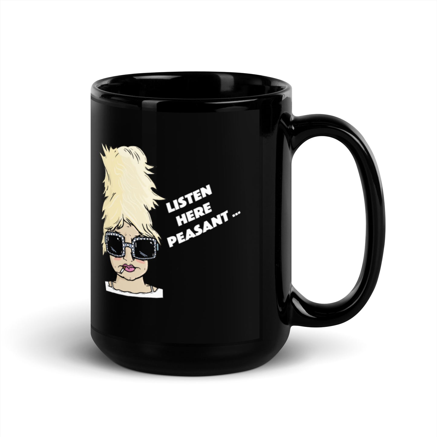 Diana Diagonal | Black Glossy Mug