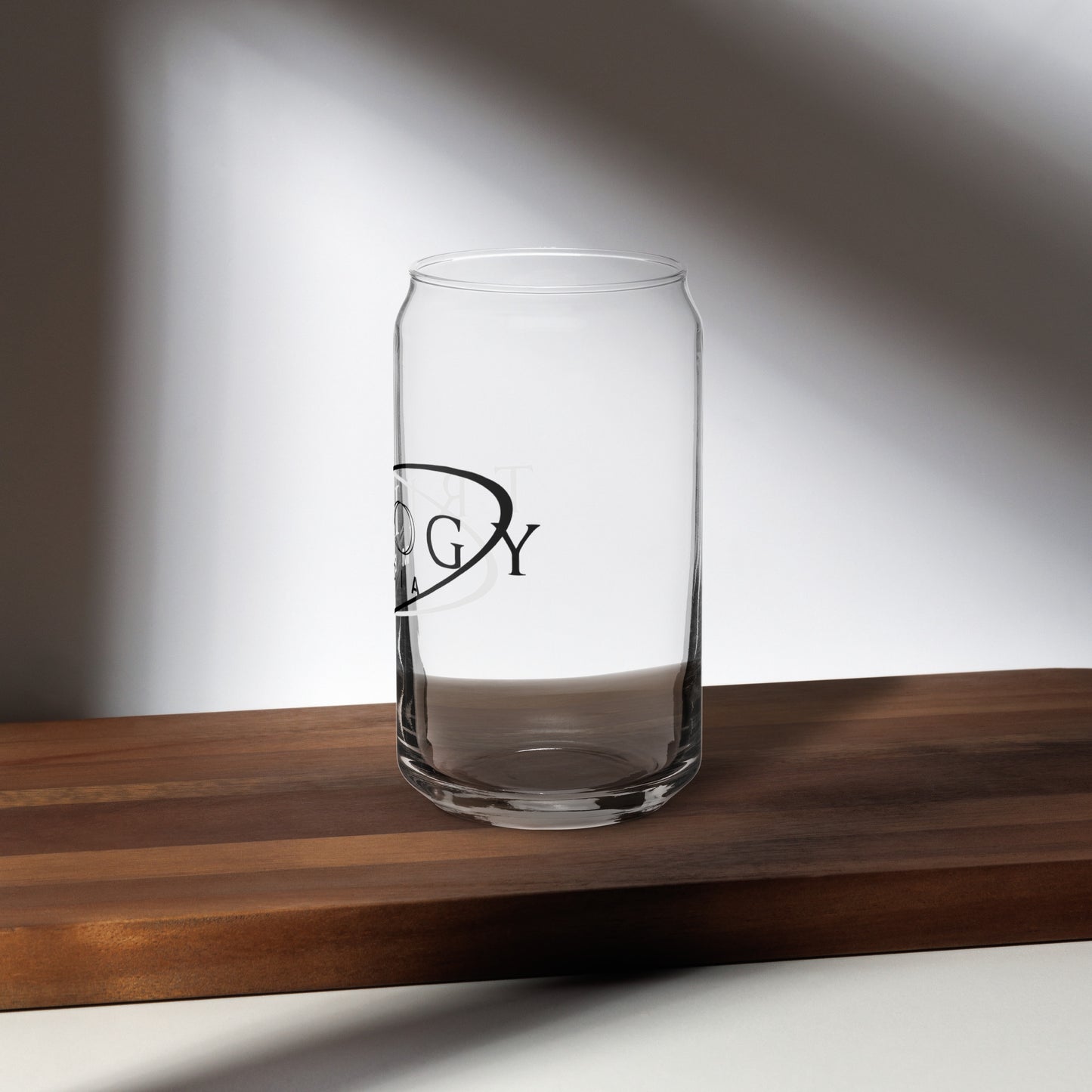 Trilogy Media Logo | Can-Shaped Glass