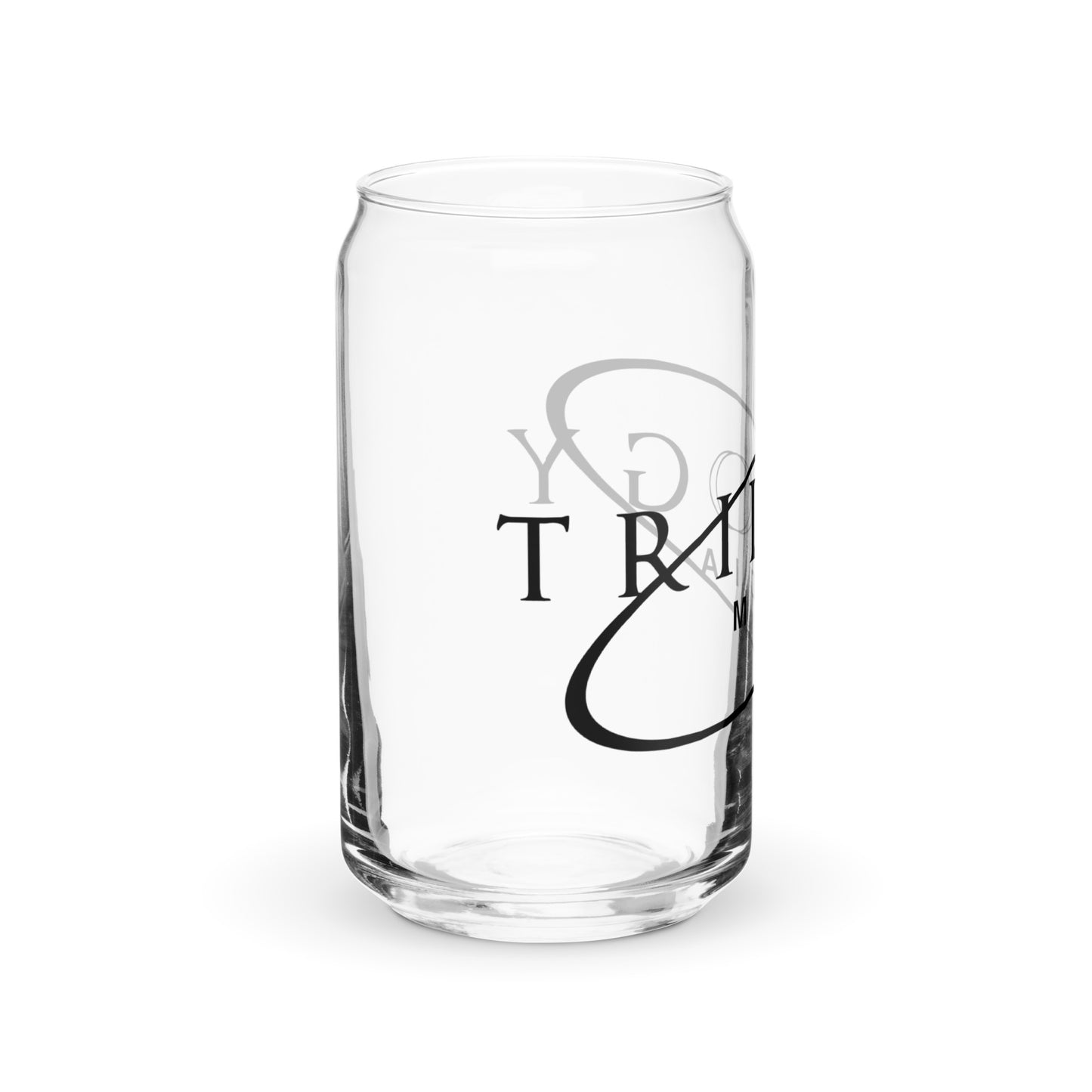TRILOGY MEDIA LOGO | Can-shaped glass