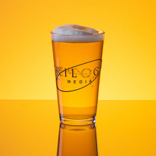 Trilogy Media Logo | Pint Glass