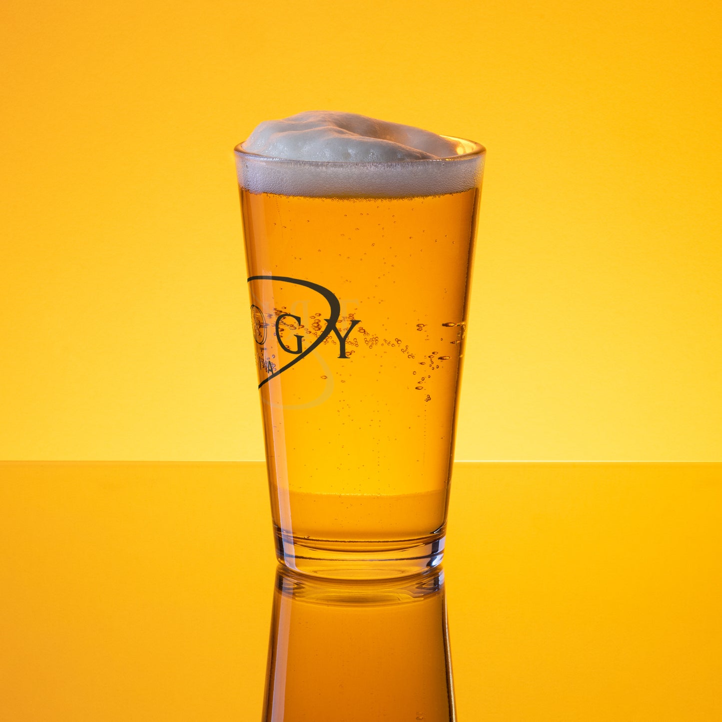 Trilogy Media Logo | Pint Glass