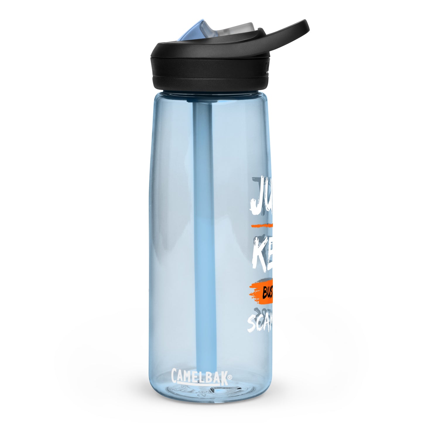 JUST KEEP BUSTING SCAMMERS | Sports water bottle
