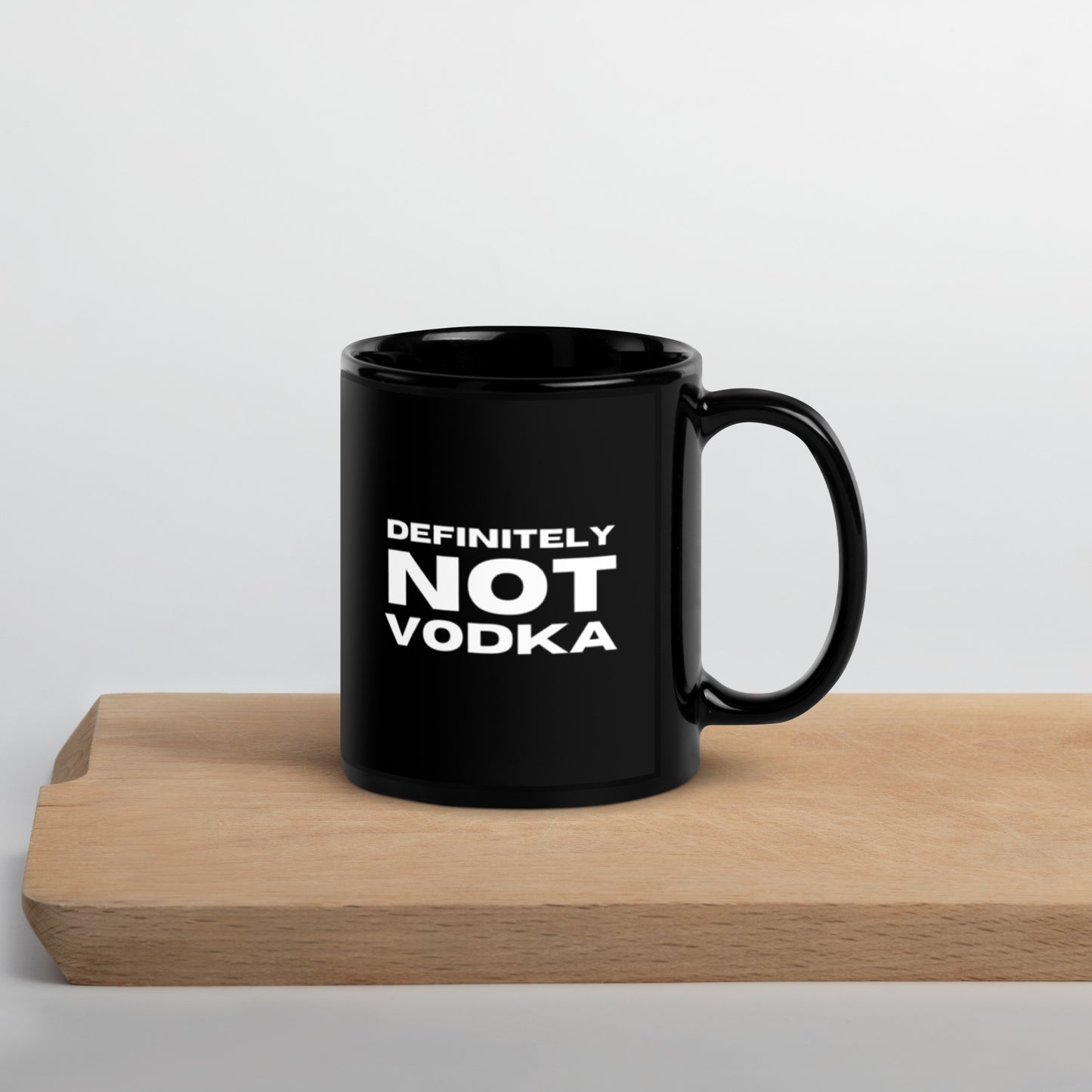 Definitely Not Vodka | Black Glossy Mug